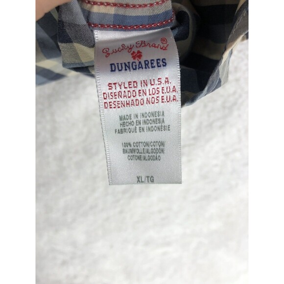 Lucky Brand Plaid Western Shirt Men’s Size XL Pearl Snap Short-Sleeve Rodeo Blue - Picture 3 of 11